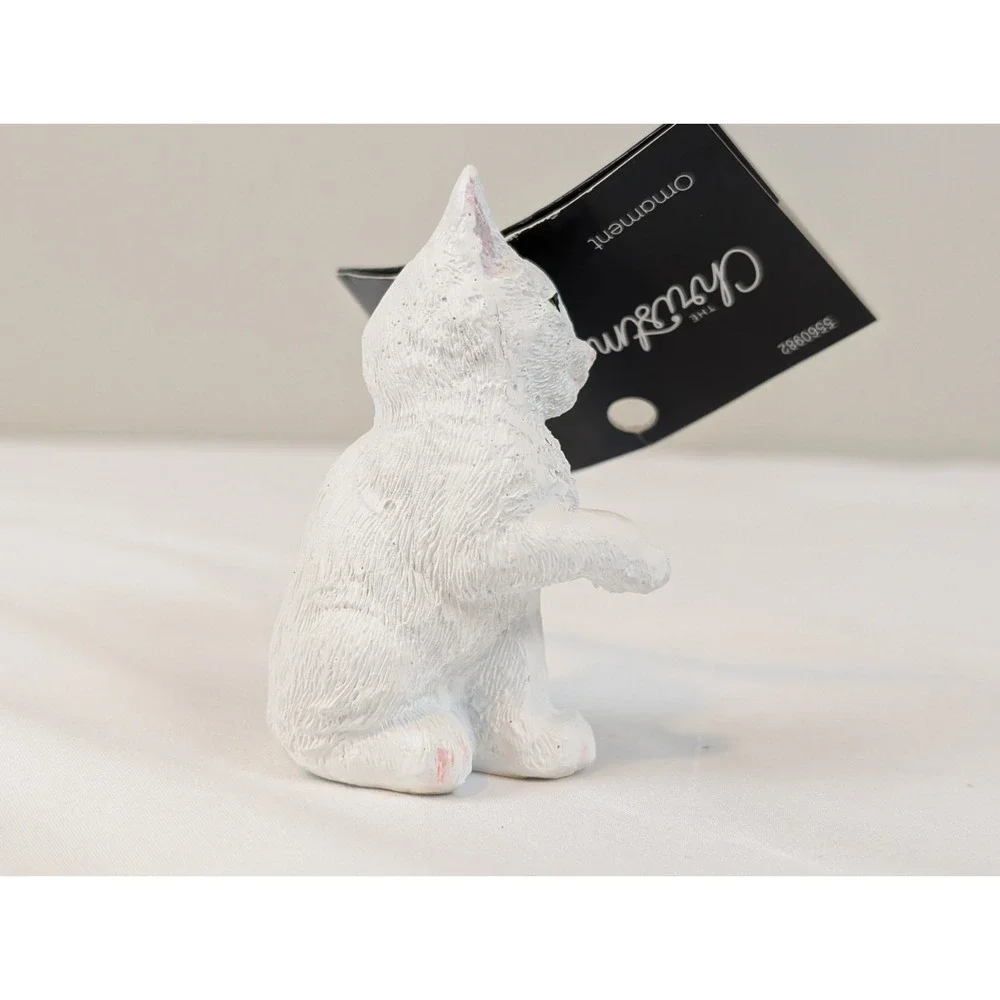 The Christmas Shop White Cute Kitten Ornament, 3